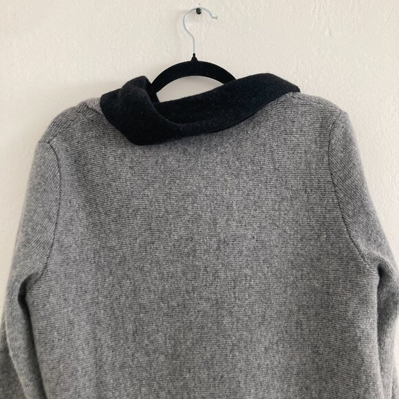Betty Betty Wool Blend Gray Sweater Poncho Minimalist Church Office Large - Picture 8 of 10